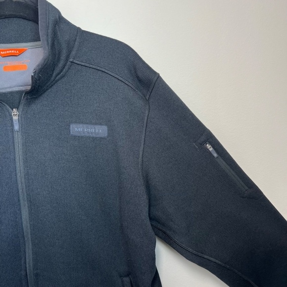 Merrell Sweater Weather Full Zip Jacket Black Pockets Fleece Cozy Mens Sz Medium - Picture 4 of 13